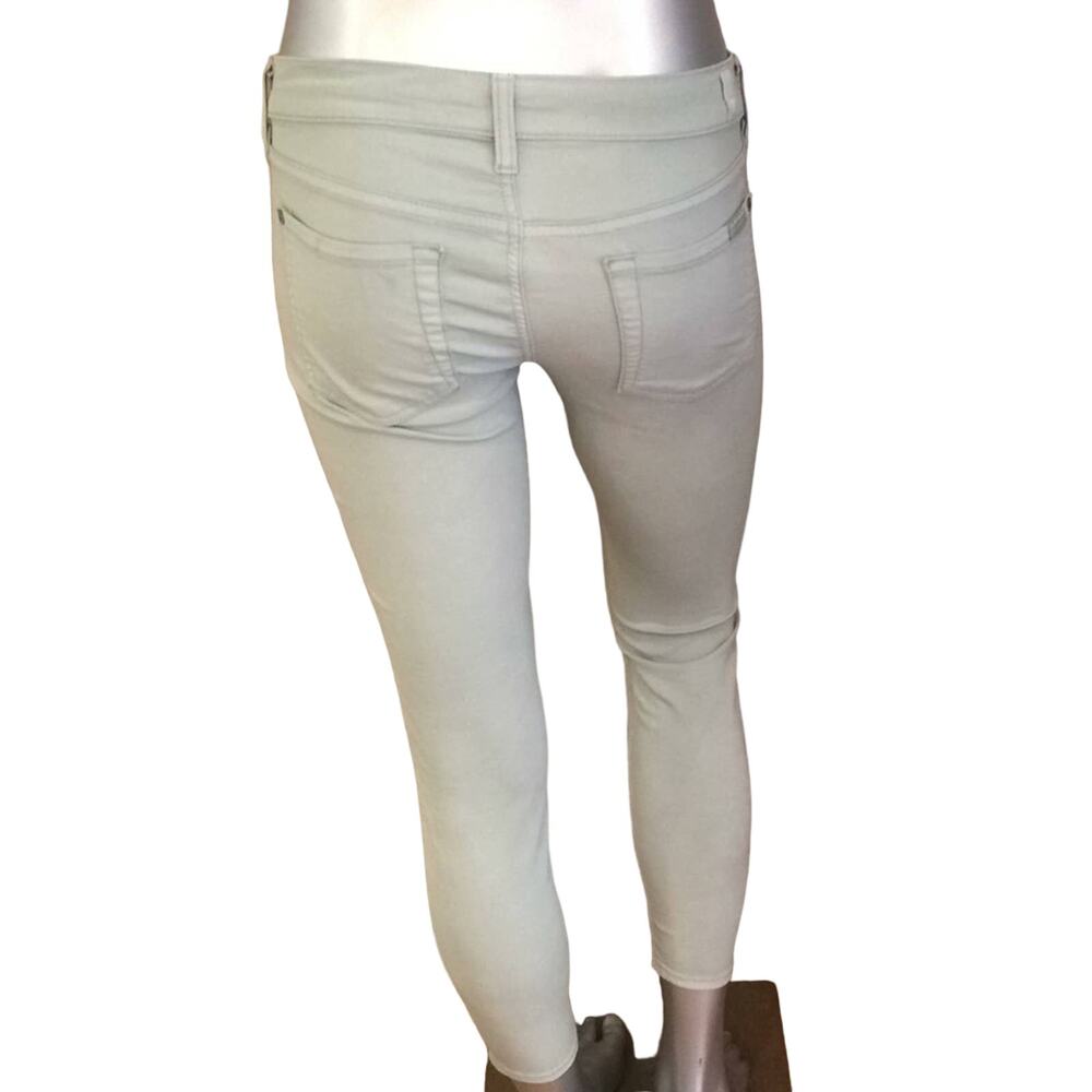 7 for all mankind Mid Rise Cropped Skinny Mint Green Jeans Women's Size 28